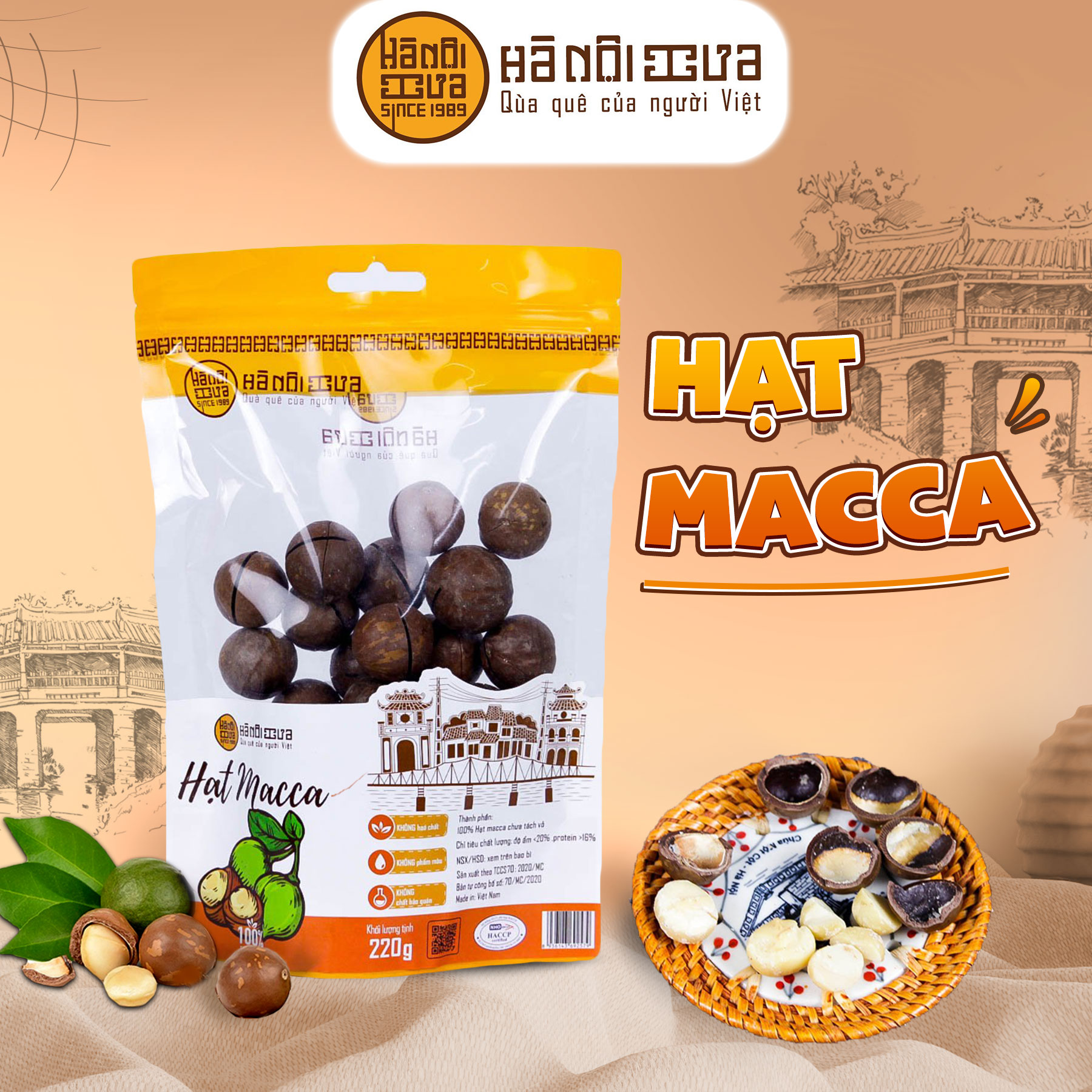 Hạt macca gói (220g)