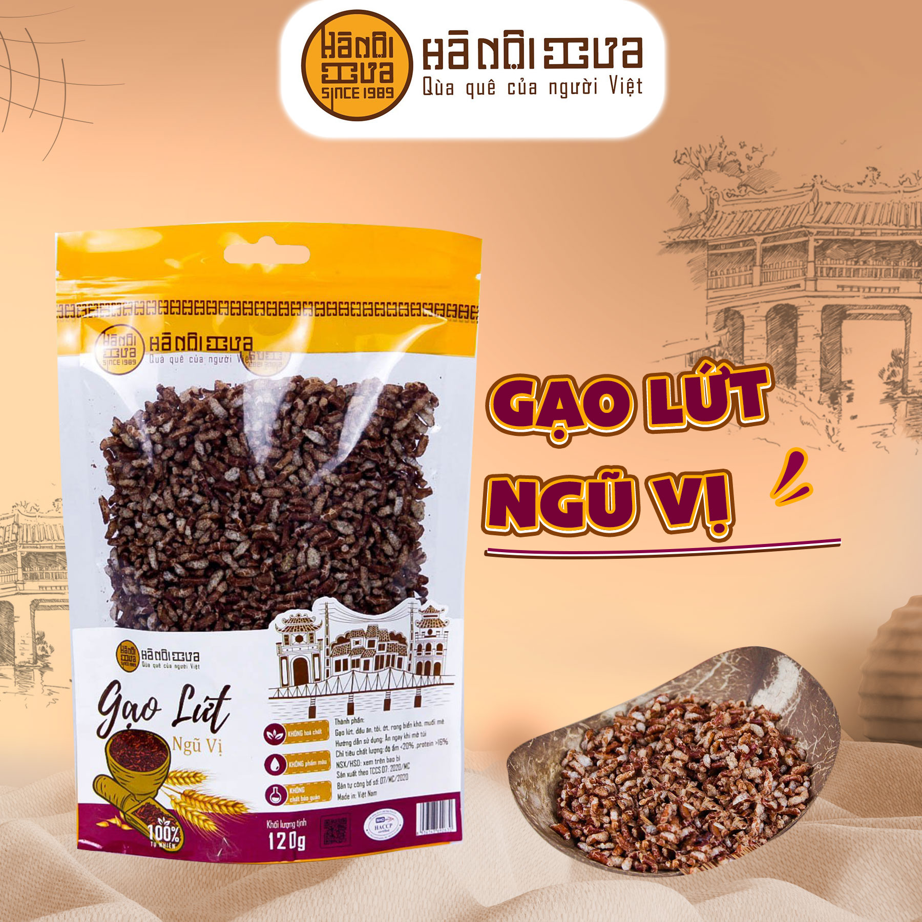 Gạo lứt ngũ vị gói 120g